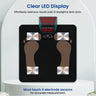 Visual of EASYCARE Smart Bluetooth Weighing Scale showing clear LED display for easy reading and importance of touching all four electrode sensors for accurate body composition measurement