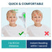 An infographic for a non-contact thermometer, demonstrating its quick and comfortable use from a distance of 1 to 10 cm and its ability to provide an instant reading within one second.
